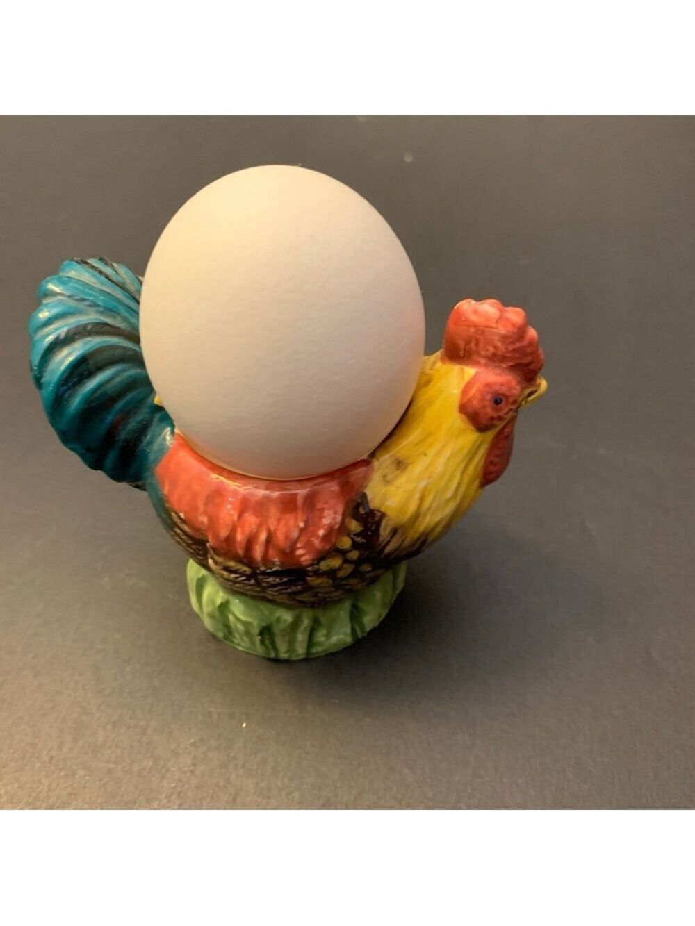 Ceramic Rooster Egg Cup One Size Red Yellow